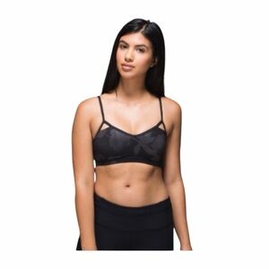 Lululemon RARE Seek the Heat Cage Bra-Inky Floral Soot/Red Size 8